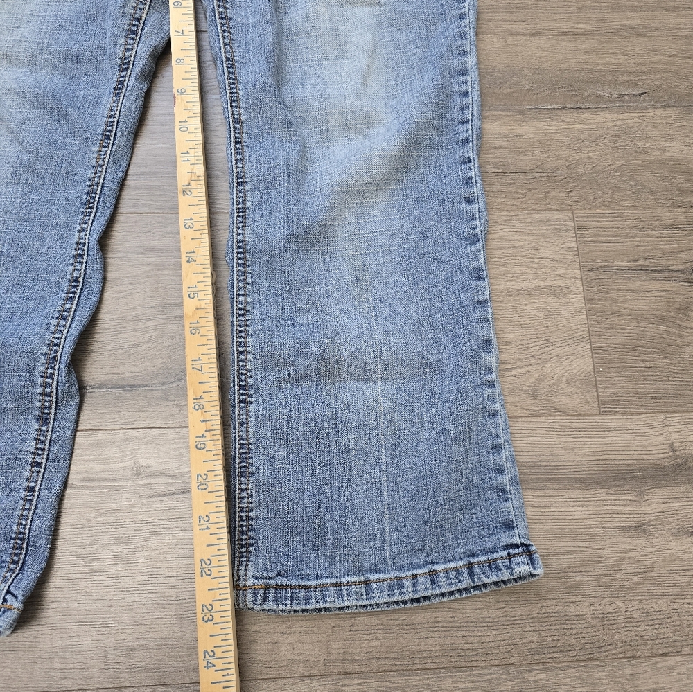 Y2K Apollo Jeans Straight Leg Capri Lowrise Front Pockets Button Detail Sz 11/12 - Picture 10 of 10